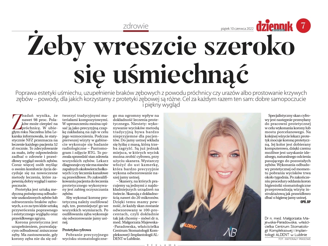 Żeby wreszcie szeroko się uśmiechnąć Artykuł Dr Margaret Lublin
